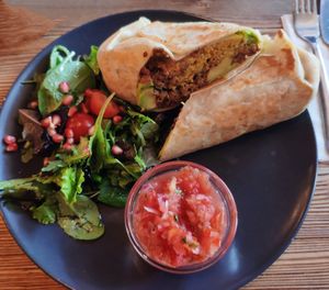 Vegan burrito at Satsang in Prague