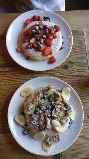 Vegan pancakes , just ask without the butter at Satsang in Prague