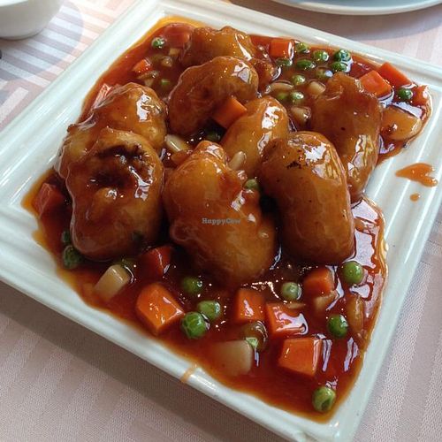 Chicken in tomato sauce at GōngDé Lín - Godly - Nanjing Rd in Shanghai