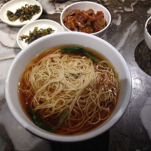 cheap (RMB 20) quick vegan noodles (ground floor) at GōngDé Lín - Godly - Nanjing Rd in Shanghai