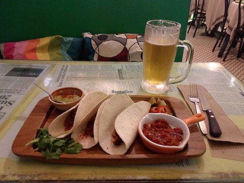 so-called wraps with beer at Bookworm Cafe in Outlying Islands