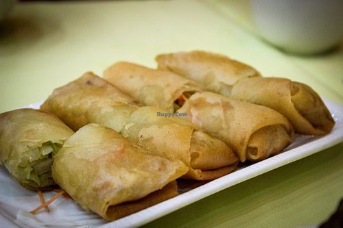 spring rolls at Po Lin Monastery 寶蓮禪寺齋堂 in Outlying Islands