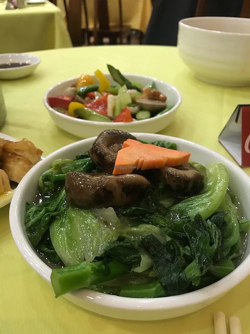 Mushroom and vegetables  at Po Lin Monastery 寶蓮禪寺齋堂 in Outlying Islands