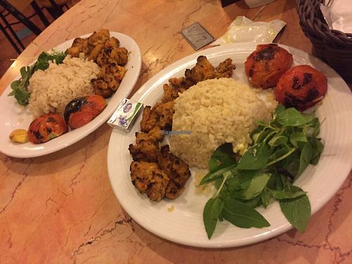 kabob and brown rice at Iranian Artist's Forum - Khaneh Honarmandan Iran in Tehran