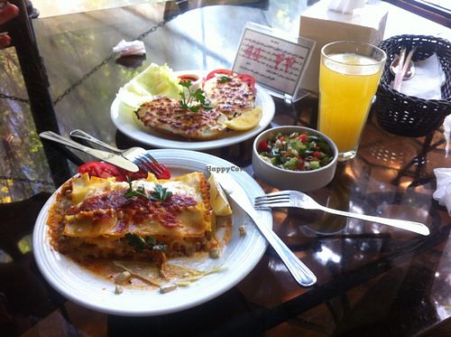 lasagna & baked potatoes at Iranian Artist's Forum - Khaneh Honarmandan Iran in Tehran