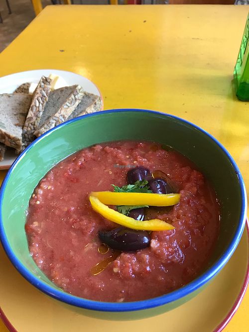Vegan Gazpacho at Te'enim in Jerusalem