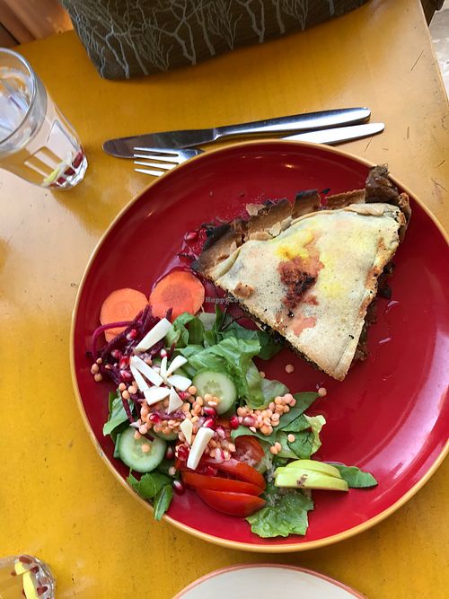vegan mushroom-seaweed pie at Te'enim in Jerusalem
