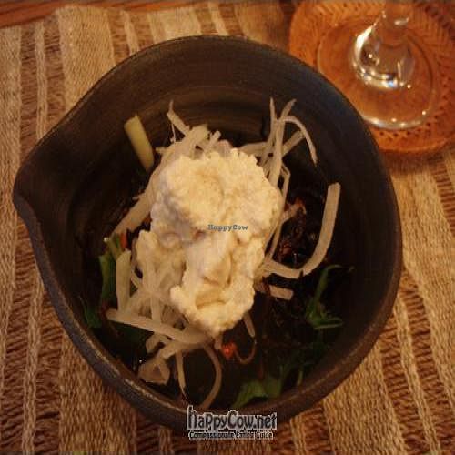 The first salad served on Biotei's multicourse lunch 1600 yen.  at Biotei in Kyoto