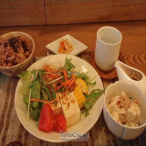 The main courses of Biotei lunch 1600 yen on July 2010. at Biotei in Kyoto