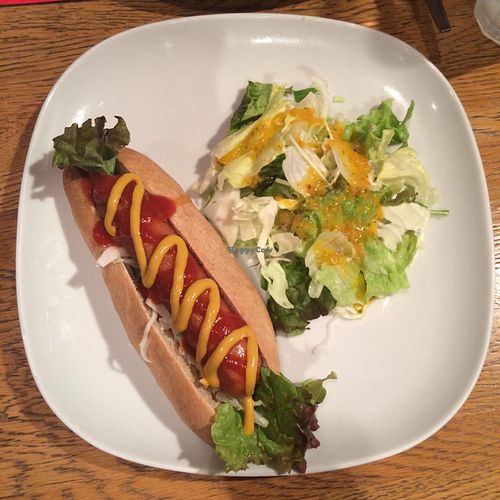 hot dog  at Green Earth in Osaka