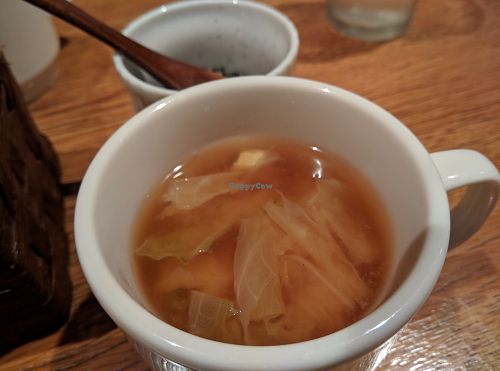 Very very good tofu veggie soup at Green Earth in Osaka