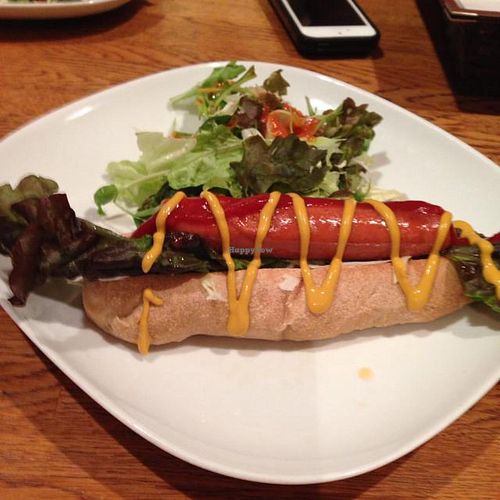 hot dog at Green Earth in Osaka