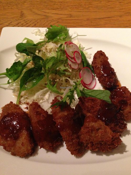 Friday dinner menu - Soy meat cutlet at Green Earth in Osaka
