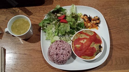 Lunch plate at Green Earth in Osaka