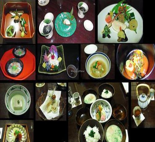 Photo's of dishes served to us at Fucha Bon in Tokyo