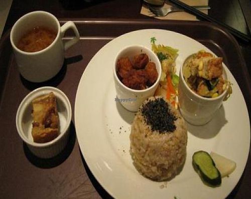 Lunch set plus dessert at Kushi Garden in Tokyo
