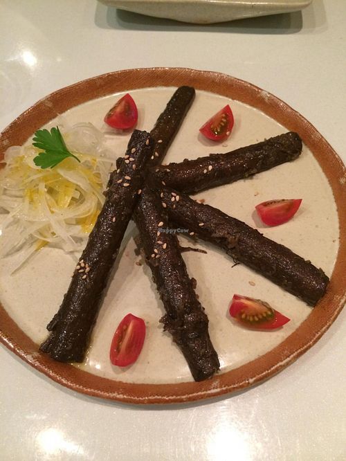 BBQ 'ribs' made from some kind of vegetable at Buona Tubu Tubu in Tokyo