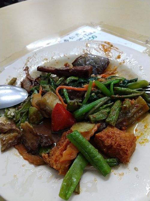 Loaded on buffet dinner RM9 at Ee Beng Vegetarian Food 毅明素食 in Penang