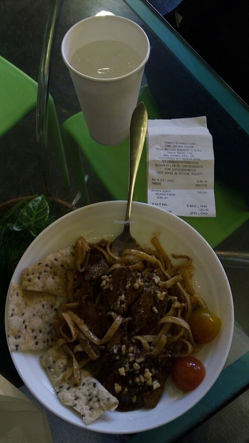 Tasty faux beef pasta at Chimara Feel Good Kitchen in Makati