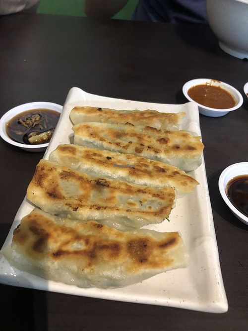 Guo tie fried dumplings at Divine Realm 天运素食园 in Northeast Singapore