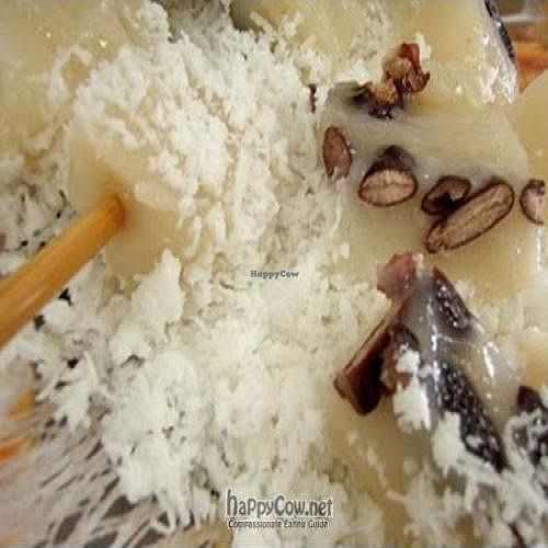 Steamed Red Bean NianGao with Grated Coconut ... at Ling Zhi Restaurant 灵芝 - Orchard in Central Singapore
