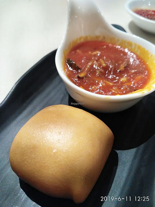 Great to see this Fried ‘Man Tou’ served with Chilli Gravy at LingZhi Vegetarain.  at Ling Zhi Restaurant 灵芝 - Orchard in Central Singapore