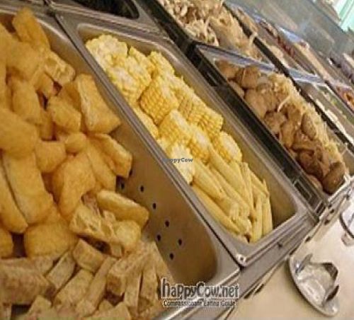 Hotpot Buffet - whole row of hotpot buffet ingredients to pick from ... at  Ling Zhi Restaurant 灵芝 - Novena in Central Singapore