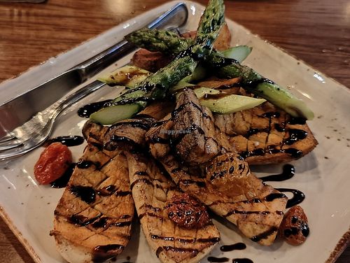 King Oyster Mushroom -Grilled King Oyster Mushroom with asparagus, roasted potato and tomato at Original Sin in Central Singapore