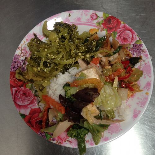 red curry plus some others at Youta Jay Vegetarian Food in Ayutthaya