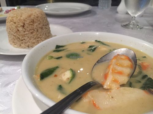 Shrimp green curry  at The Vegetarian Cottage in Bangkok