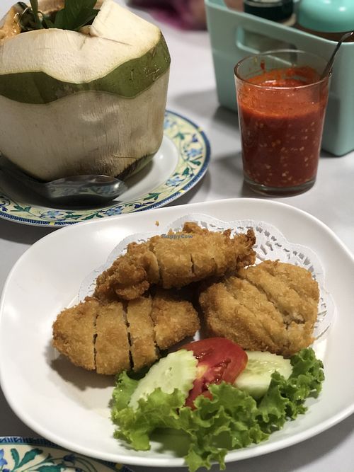 Vegan fried chicken  at Ruyi Vegetarian in Bangkok