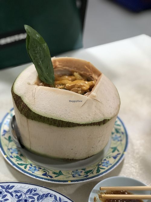 Vegan coconut curry  at Ruyi Vegetarian in Bangkok