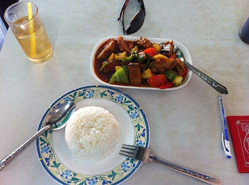 Mock Fish... Yumm  Yumm at Ruyi Vegetarian in Bangkok