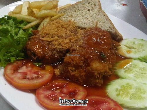 veg fish steak at Ruyi Vegetarian in Bangkok