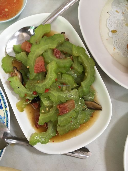 Bittermelon with “pork” at Ruyi Vegetarian in Bangkok