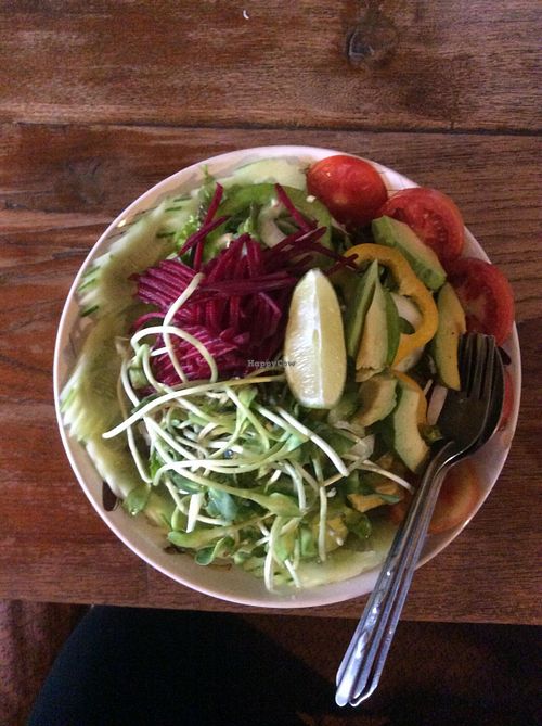 Green vegetable salad at Aum in Chiang Mai