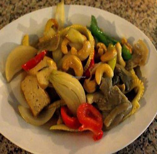 Mixed vegetable with tofu and cashew nuts

 at Aum in Chiang Mai