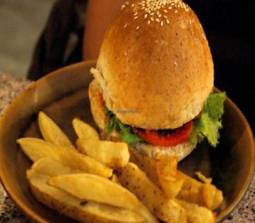 Veggie Burger at Aum in Chiang Mai