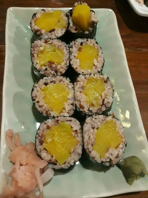Pumpkin sushi at Aum in Chiang Mai
