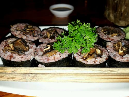 Mushroom maki at Aum in Chiang Mai