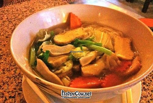 Noodle soup with tofu and mushrooms at Aum in Chiang Mai