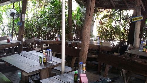 inside seating at Vegetarian Thai Orchid in Chiang Mai