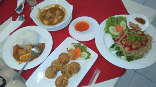 faux duck, massaman curry...noodles with seiten at Five Star J Restaurant in Pattaya