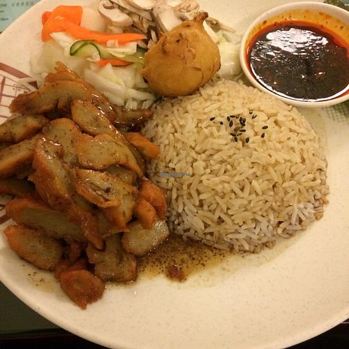 Vegetarian BBQ rice at Thea Vegetarian Tea Garden in Adelaide