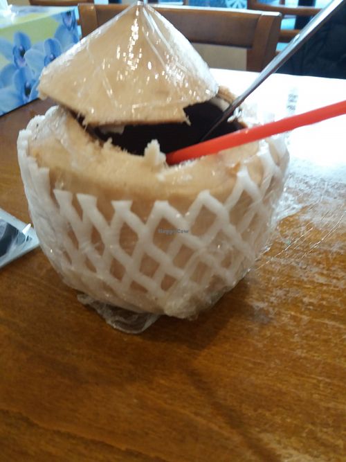 Fresh coconut at Green Gourmet in Newtown