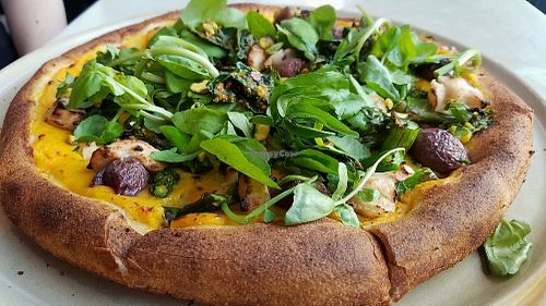 green pizza at Vegie Bar in Fitzroy