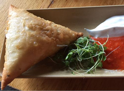 Vegan samosa  at Vegie Bar in Fitzroy