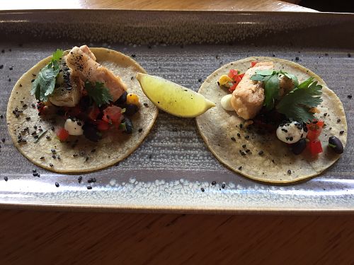 Vegan jackfruit 'fish' tacos at Vegie Bar in Fitzroy