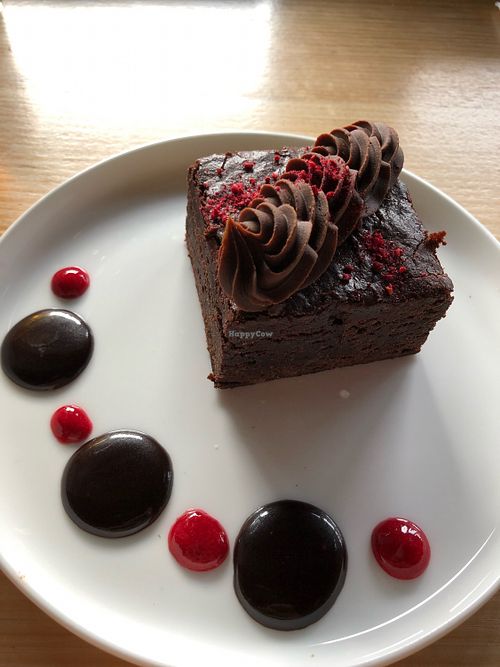 Vegan Chocolate Brownie.  So rich and tasty!! at Vegie Bar in Fitzroy