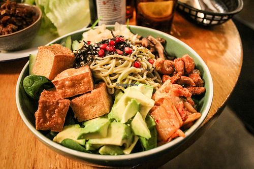noodle bowl at Vegie Bar in Fitzroy